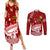Personalised Tonga King Tupou I Day Couples Matching Summer Maxi Dress and Long Sleeve Button Shirt Tongan Ngatu Pattern With Crown - Wonder Print Shop