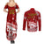 Personalised Tonga King Tupou I Day Couples Matching Summer Maxi Dress and Long Sleeve Button Shirt Tongan Ngatu Pattern With Crown - Wonder Print Shop