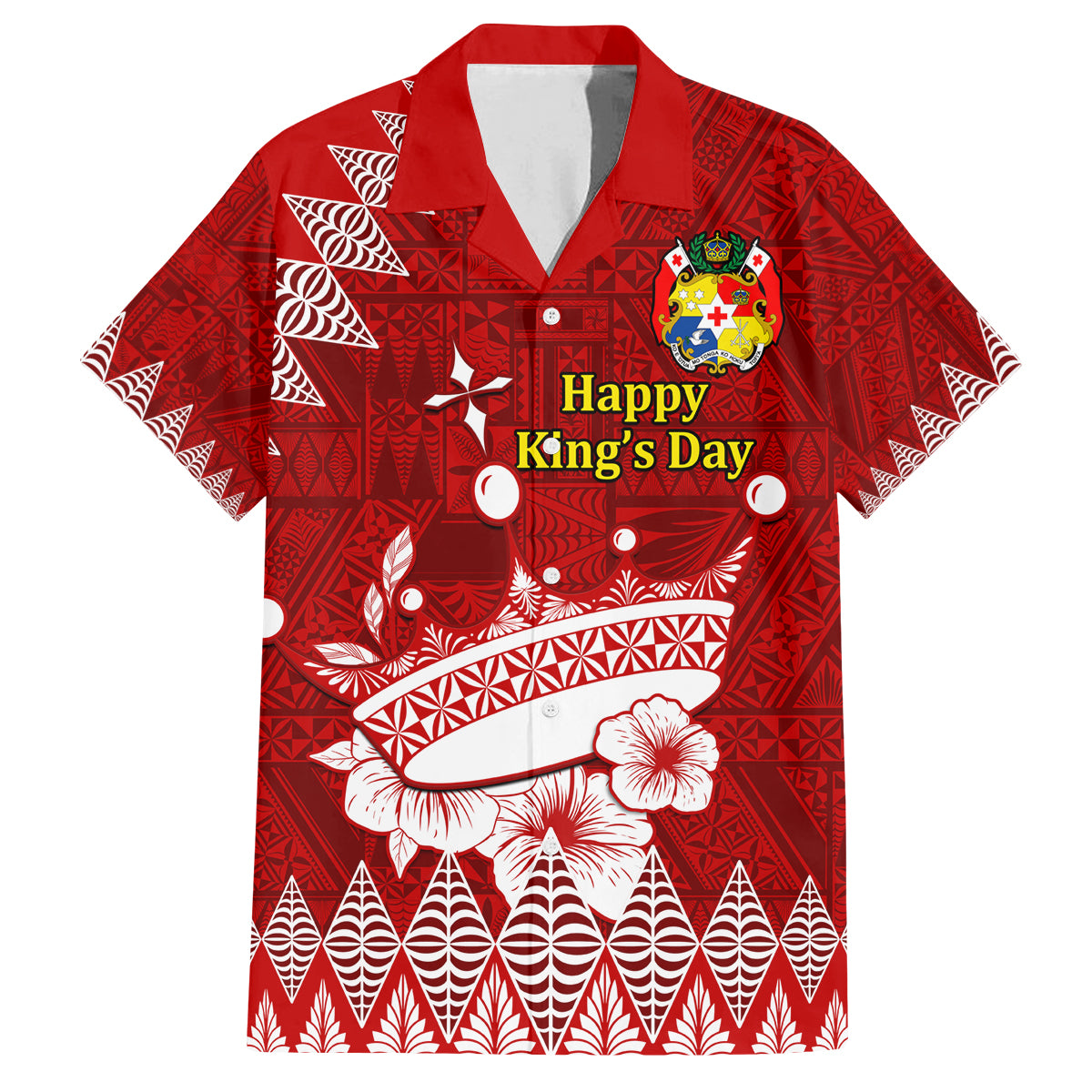 Personalised Tonga King Tupou I Day Family Matching Summer Maxi Dress and Hawaiian Shirt Tongan Ngatu Pattern With Crown - Wonder Print Shop