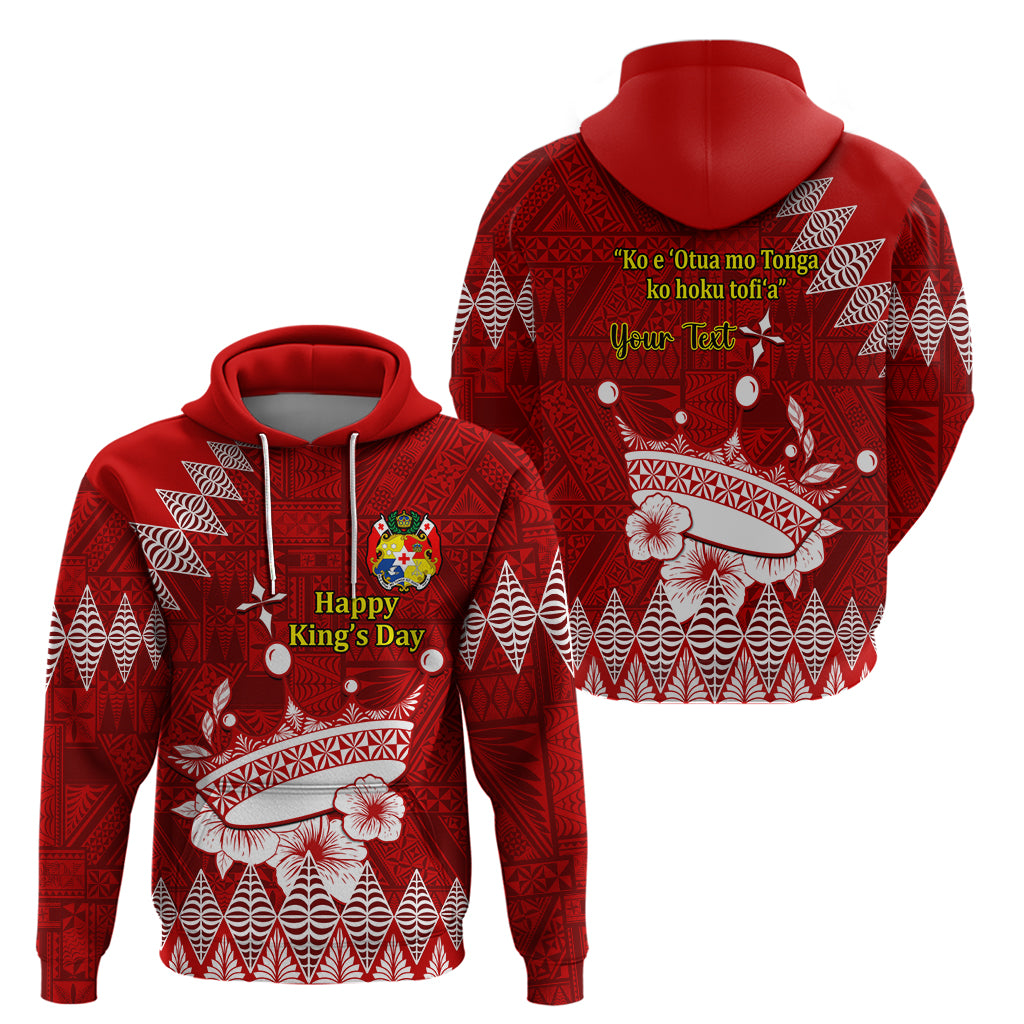 Personalised Tonga King Tupou I Day Hoodie Tongan Ngatu Pattern With Crown - Wonder Print Shop