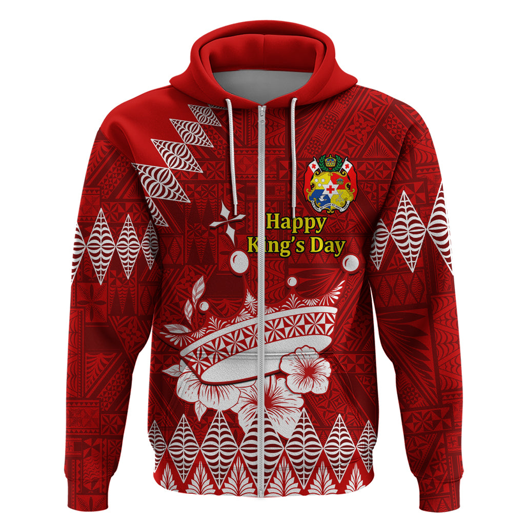 Personalised Tonga King Tupou I Day Hoodie Tongan Ngatu Pattern With Crown - Wonder Print Shop
