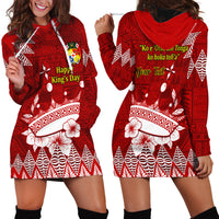 Personalised Tonga King Tupou I Day Hoodie Dress Tongan Ngatu Pattern With Crown - Wonder Print Shop