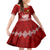 Personalised Tonga King Tupou I Day Kid Short Sleeve Dress Tongan Ngatu Pattern With Crown - Wonder Print Shop