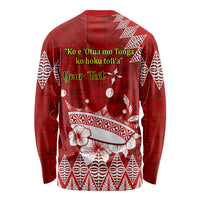 Personalised Tonga King Tupou I Day Long Sleeve Shirt Tongan Ngatu Pattern With Crown - Wonder Print Shop