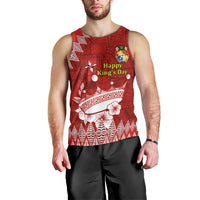 Personalised Tonga King Tupou I Day Men Tank Top Tongan Ngatu Pattern With Crown - Wonder Print Shop