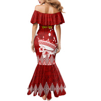 Personalised Tonga King Tupou I Day Mermaid Dress Tongan Ngatu Pattern With Crown - Wonder Print Shop