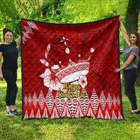 Personalised Tonga King Tupou I Day Quilt Tongan Ngatu Pattern With Crown - Wonder Print Shop
