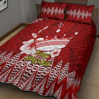 Personalised Tonga King Tupou I Day Quilt Bed Set Tongan Ngatu Pattern With Crown - Wonder Print Shop