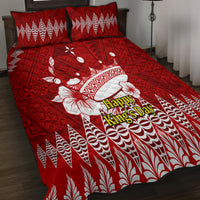 Personalised Tonga King Tupou I Day Quilt Bed Set Tongan Ngatu Pattern With Crown - Wonder Print Shop