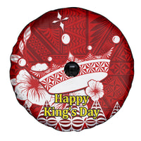 Personalised Tonga King Tupou I Day Spare Tire Cover Tongan Ngatu Pattern With Crown - Wonder Print Shop