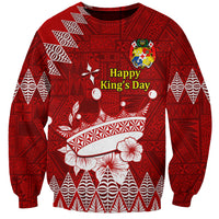 Personalised Tonga King Tupou I Day Sweatshirt Tongan Ngatu Pattern With Crown - Wonder Print Shop