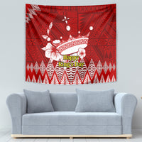 Personalised Tonga King Tupou I Day Tapestry Tongan Ngatu Pattern With Crown - Wonder Print Shop