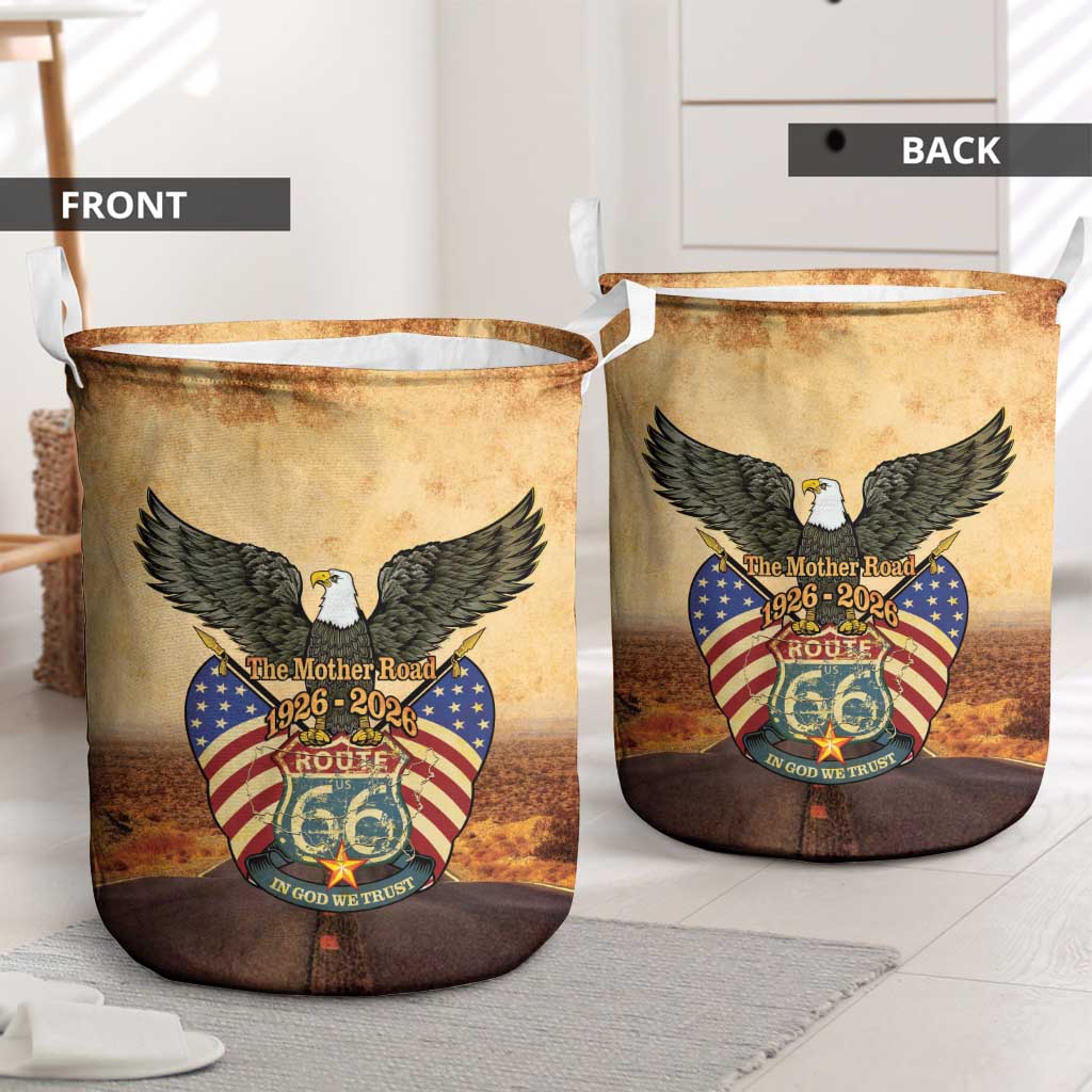Route 66 Highway United States Laundry Basket Mother Road Happy 100th Anniversary Proud - Wonder Print Shop