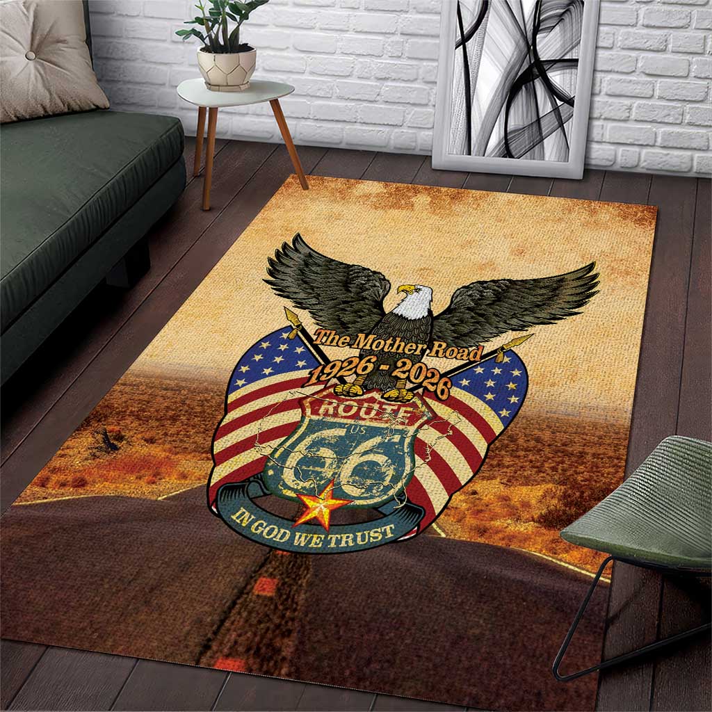 Route 66 Highway United States Area Rug Mother Road Happy 100th Anniversary Proud - Wonder Print Shop