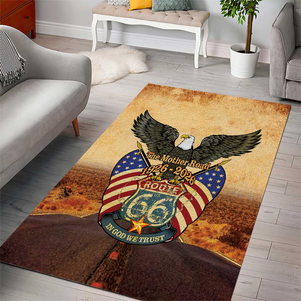 Route 66 Highway United States Area Rug Mother Road Happy 100th Anniversary Proud - Wonder Print Shop