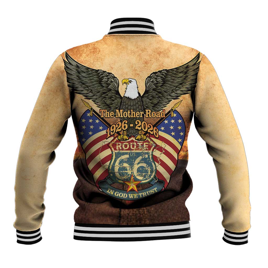 Route 66 Highway United States Baseball Jacket Mother Road Happy 100th Anniversary Proud - Wonder Print Shop
