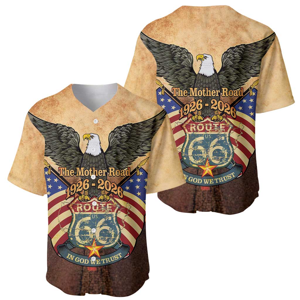 Route 66 Highway United States Baseball Jersey Mother Road Happy 100th Anniversary Proud - Wonder Print Shop