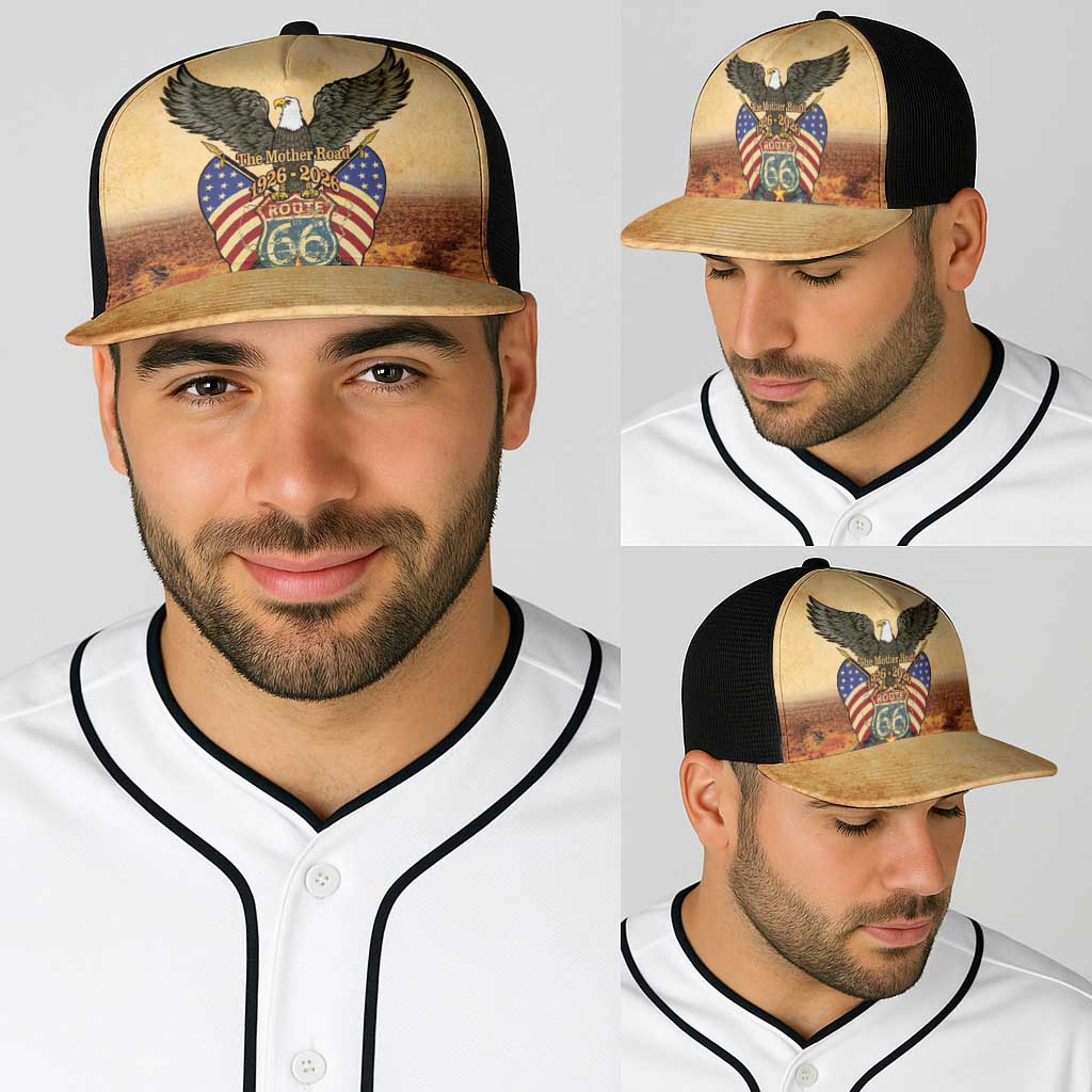 Route 66 Highway United States Baseball Net Cap Mother Road Happy 100th Anniversary Proud - Wonder Print Shop
