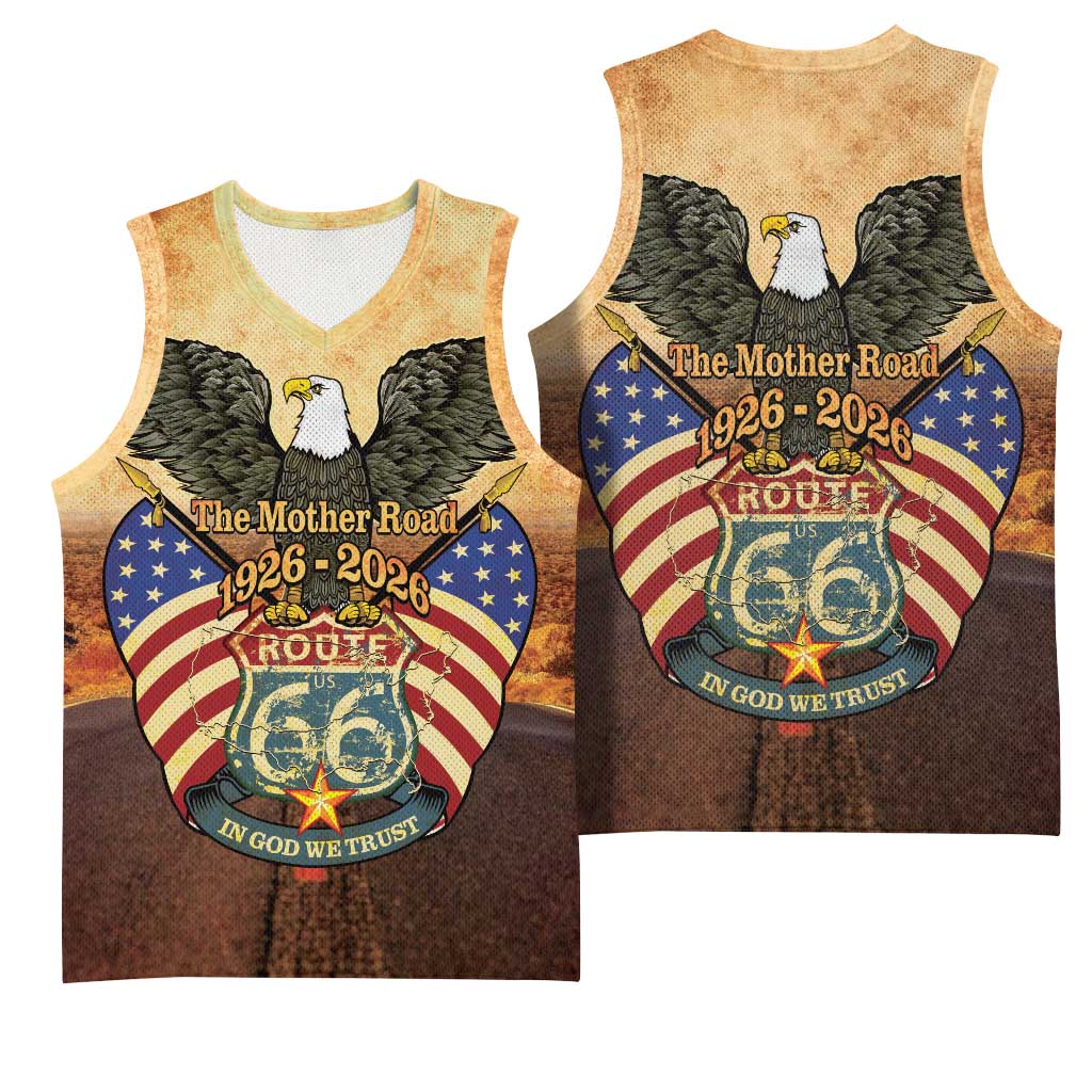 Route 66 Highway United States Basketball Jersey Mother Road Happy 100th Anniversary Proud - Wonder Print Shop