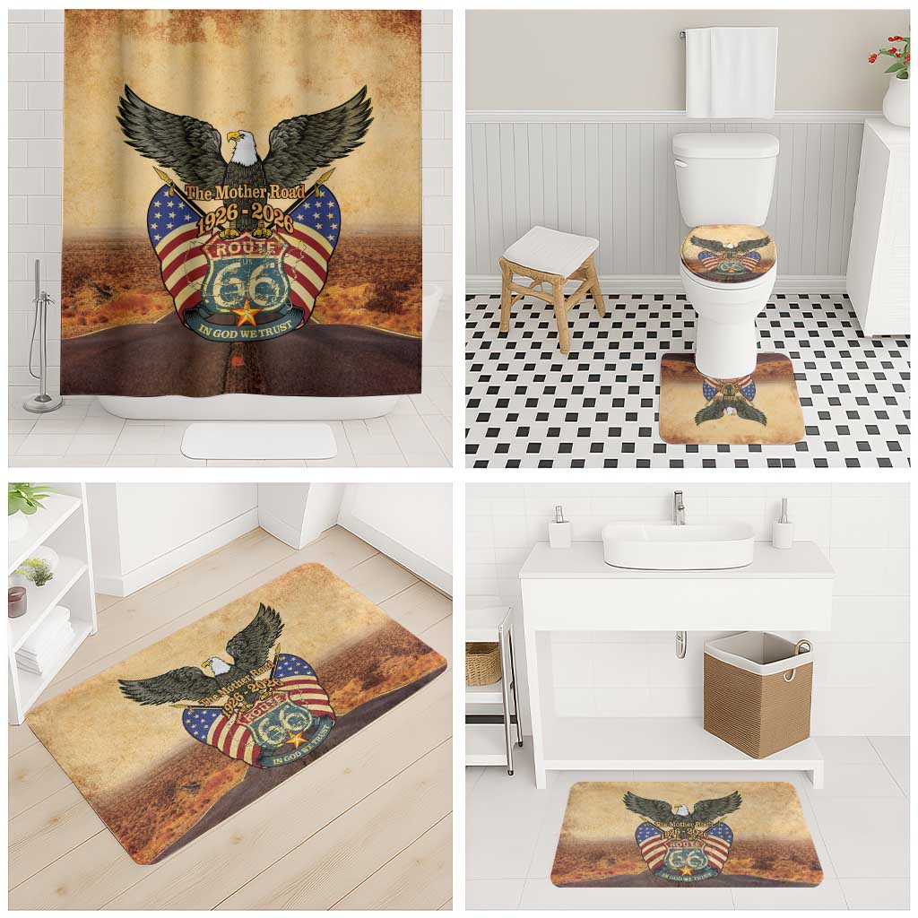 Route 66 Highway United States Bathroom Set Mother Road Happy 100th Anniversary Proud - Wonder Print Shop