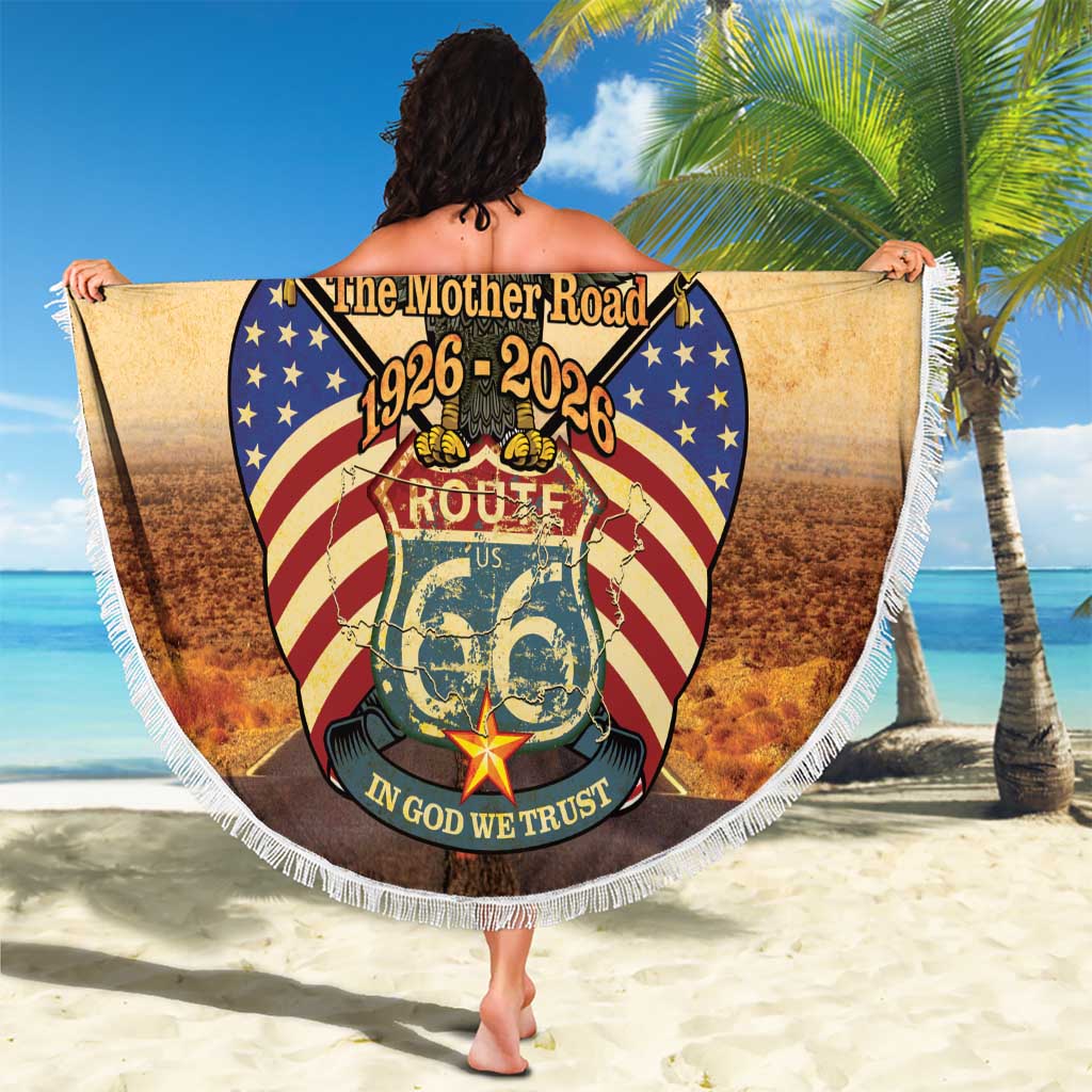 Route 66 Highway United States Beach Blanket Mother Road Happy 100th Anniversary Proud - Wonder Print Shop