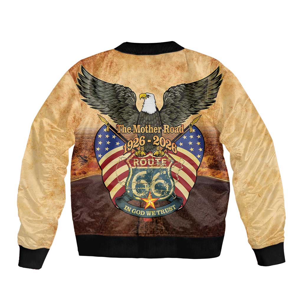 Route 66 Highway United States Bomber Jacket Mother Road Happy 100th Anniversary Proud - Wonder Print Shop
