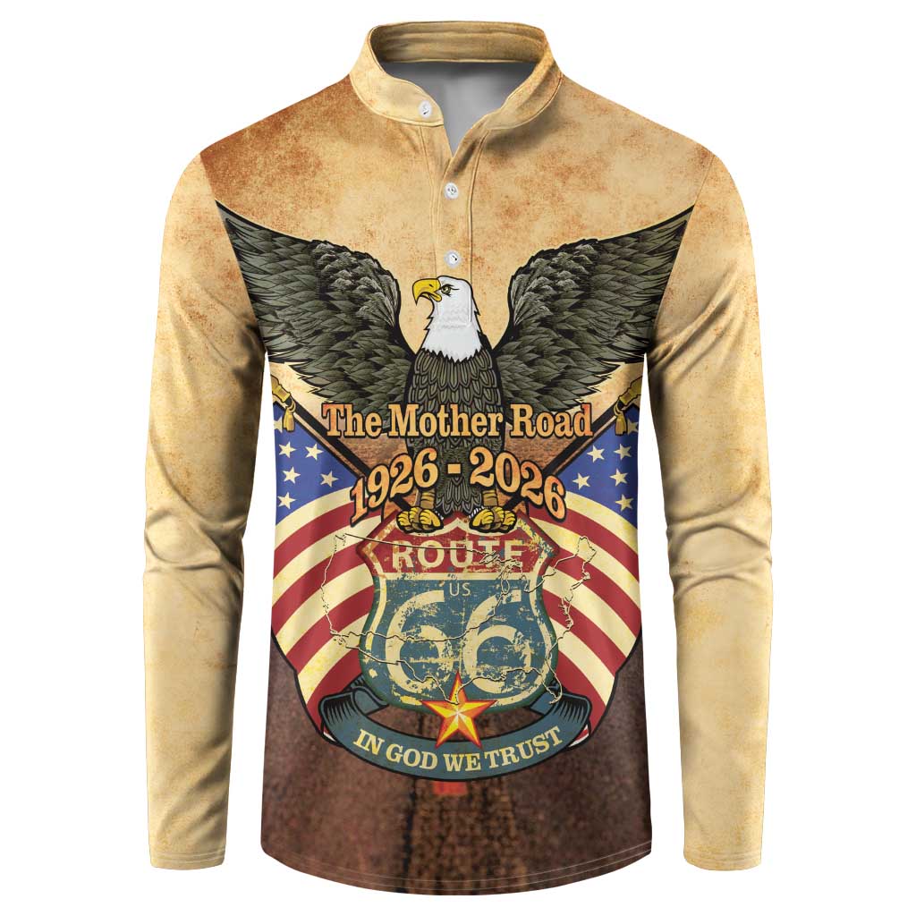 Route 66 Highway United States Button Sweatshirt Mother Road Happy 100th Anniversary Proud - Wonder Print Shop