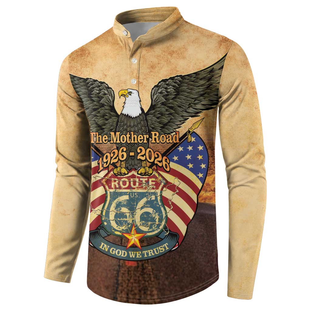 Route 66 Highway United States Button Sweatshirt Mother Road Happy 100th Anniversary Proud - Wonder Print Shop