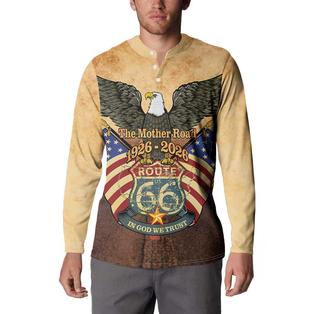 Route 66 Highway United States Button Sweatshirt Mother Road Happy 100th Anniversary Proud - Wonder Print Shop