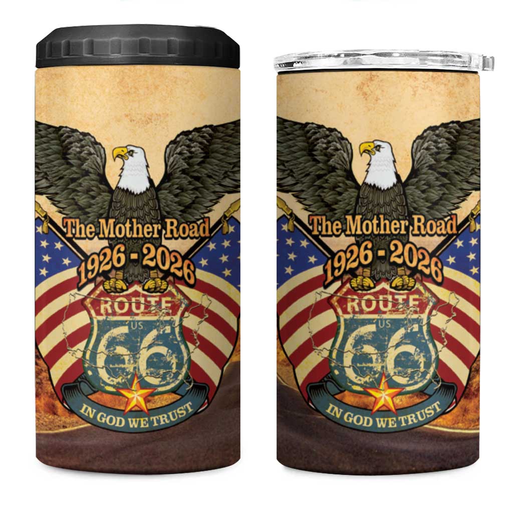 Route 66 Highway United States 4 in 1 Can Cooler Tumbler Mother Road Happy 100th Anniversary Proud - Wonder Print Shop