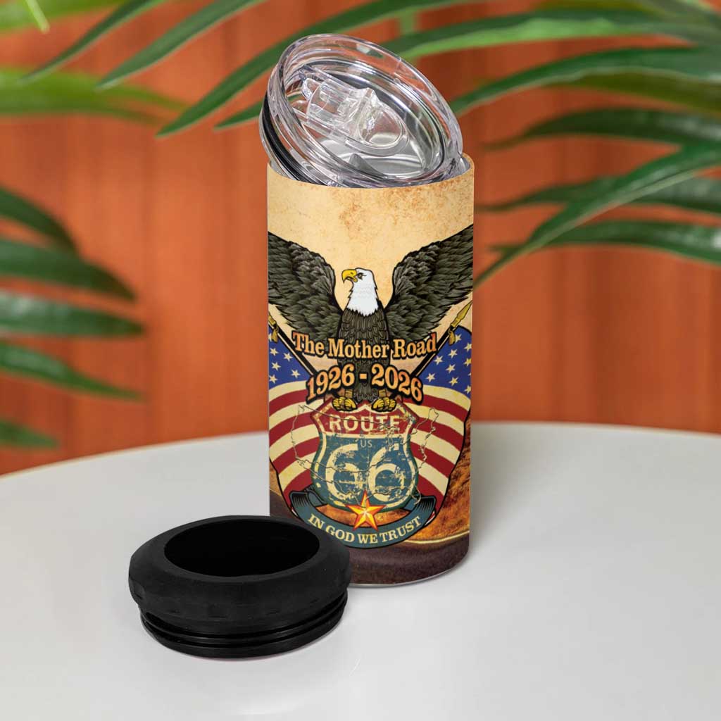 Route 66 Highway United States 4 in 1 Can Cooler Tumbler Mother Road Happy 100th Anniversary Proud - Wonder Print Shop
