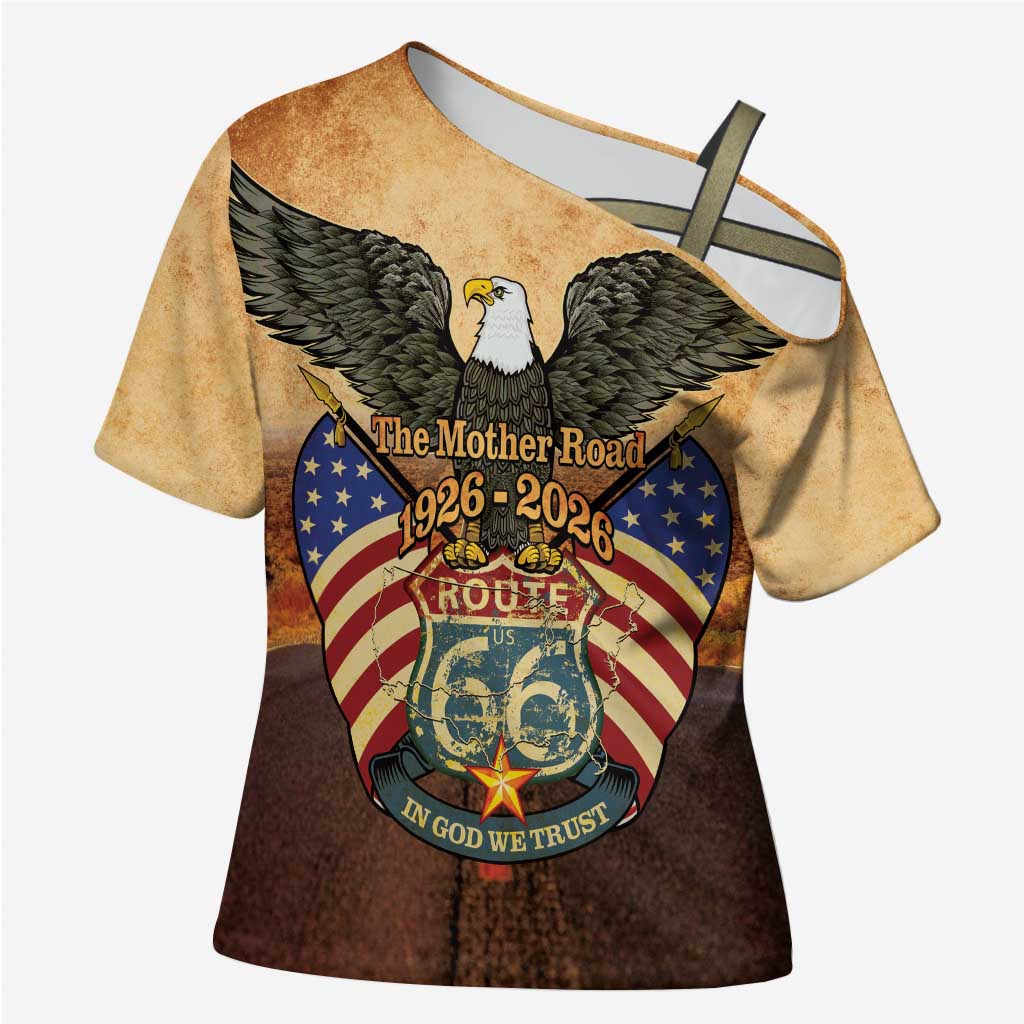 Route 66 Highway United States Cross Shoulder Shirt Mother Road Happy 100th Anniversary Proud - Wonder Print Shop