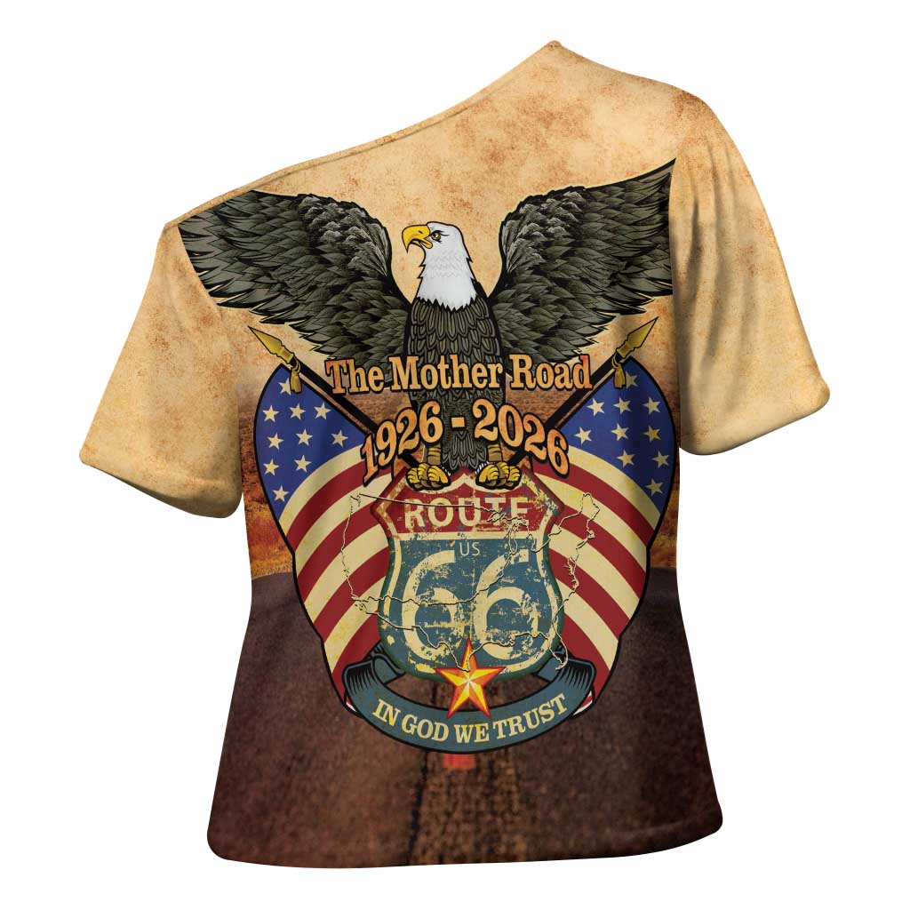 Route 66 Highway United States Cross Shoulder Shirt Mother Road Happy 100th Anniversary Proud - Wonder Print Shop