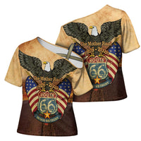 Route 66 Highway United States Cross Shoulder Shirt Mother Road Happy 100th Anniversary Proud - Wonder Print Shop