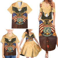 Route 66 Highway United States Family Matching Summer Maxi Dress and Hawaiian Shirt Mother Road Happy 100th Anniversary Proud - Wonder Print Shop