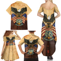 Route 66 Highway United States Family Matching Summer Maxi Dress and Hawaiian Shirt Mother Road Happy 100th Anniversary Proud - Wonder Print Shop