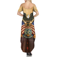 Route 66 Highway United States Family Matching Summer Maxi Dress and Hawaiian Shirt Mother Road Happy 100th Anniversary Proud - Wonder Print Shop