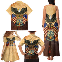 Route 66 Highway United States Family Matching Tank Maxi Dress and Hawaiian Shirt Mother Road Happy 100th Anniversary Proud - Wonder Print Shop