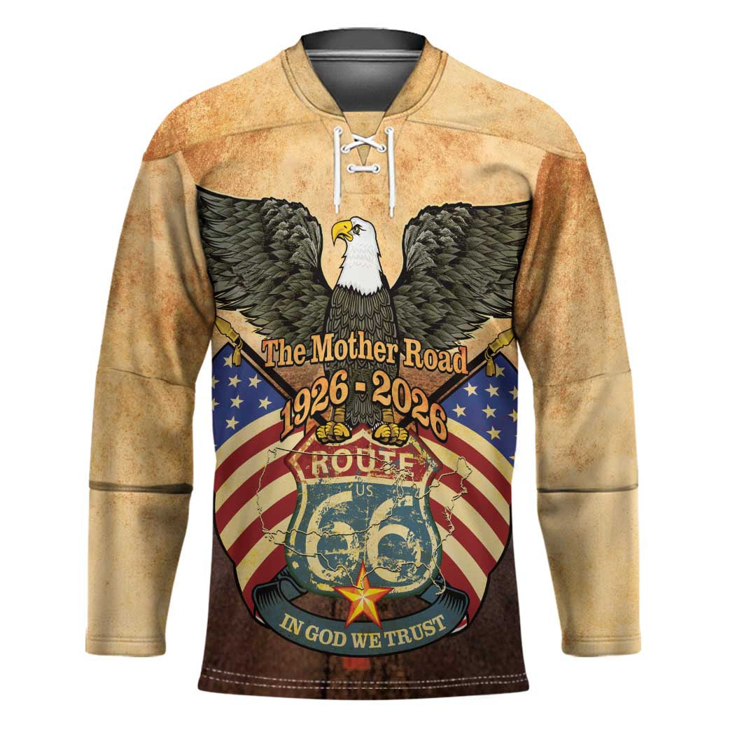 Route 66 Highway United States Hockey Jersey Mother Road Happy 100th Anniversary Proud - Wonder Print Shop