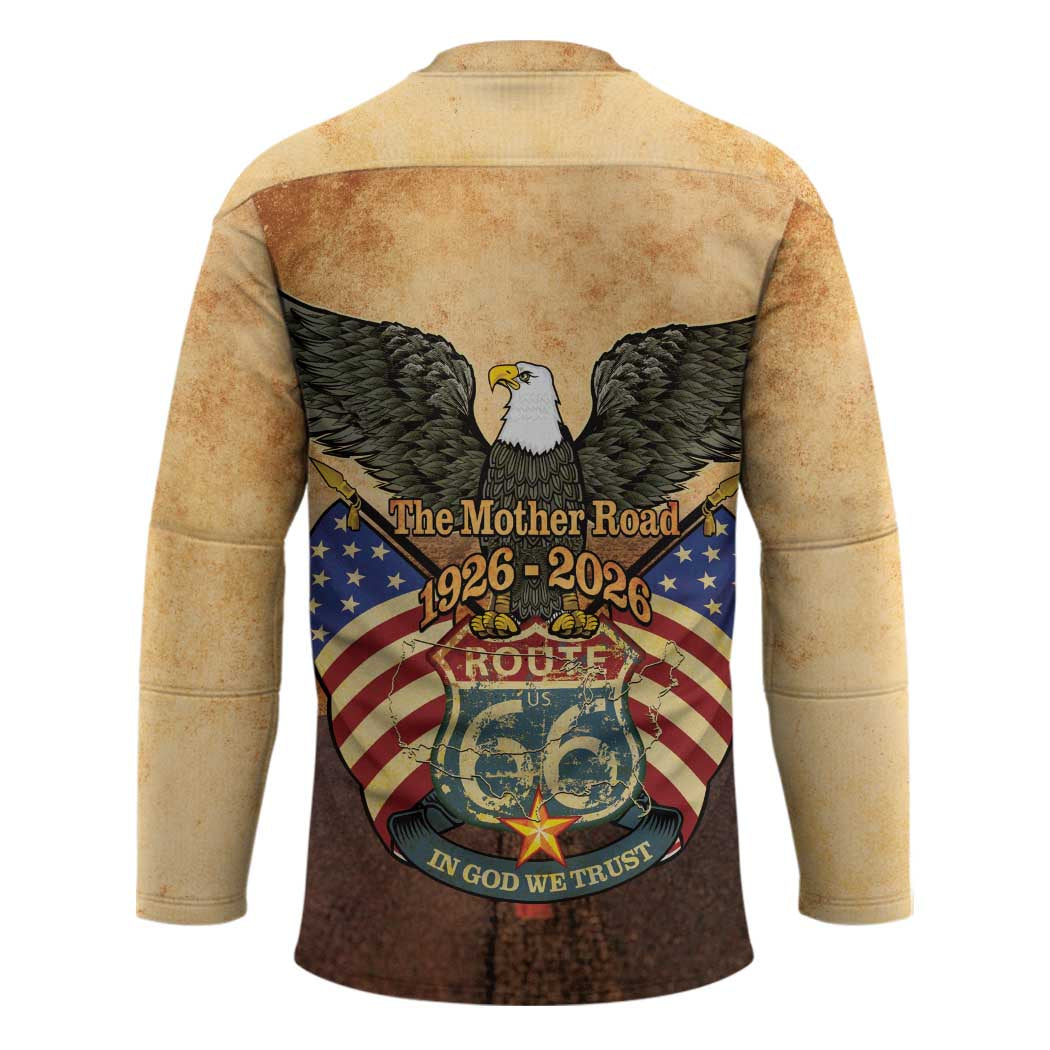 Route 66 Highway United States Hockey Jersey Mother Road Happy 100th Anniversary Proud - Wonder Print Shop