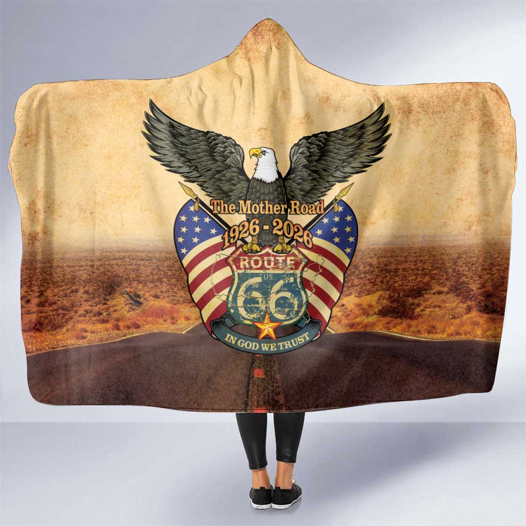 Route 66 Highway United States Hooded Blanket Mother Road Happy 100th Anniversary Proud - Wonder Print Shop