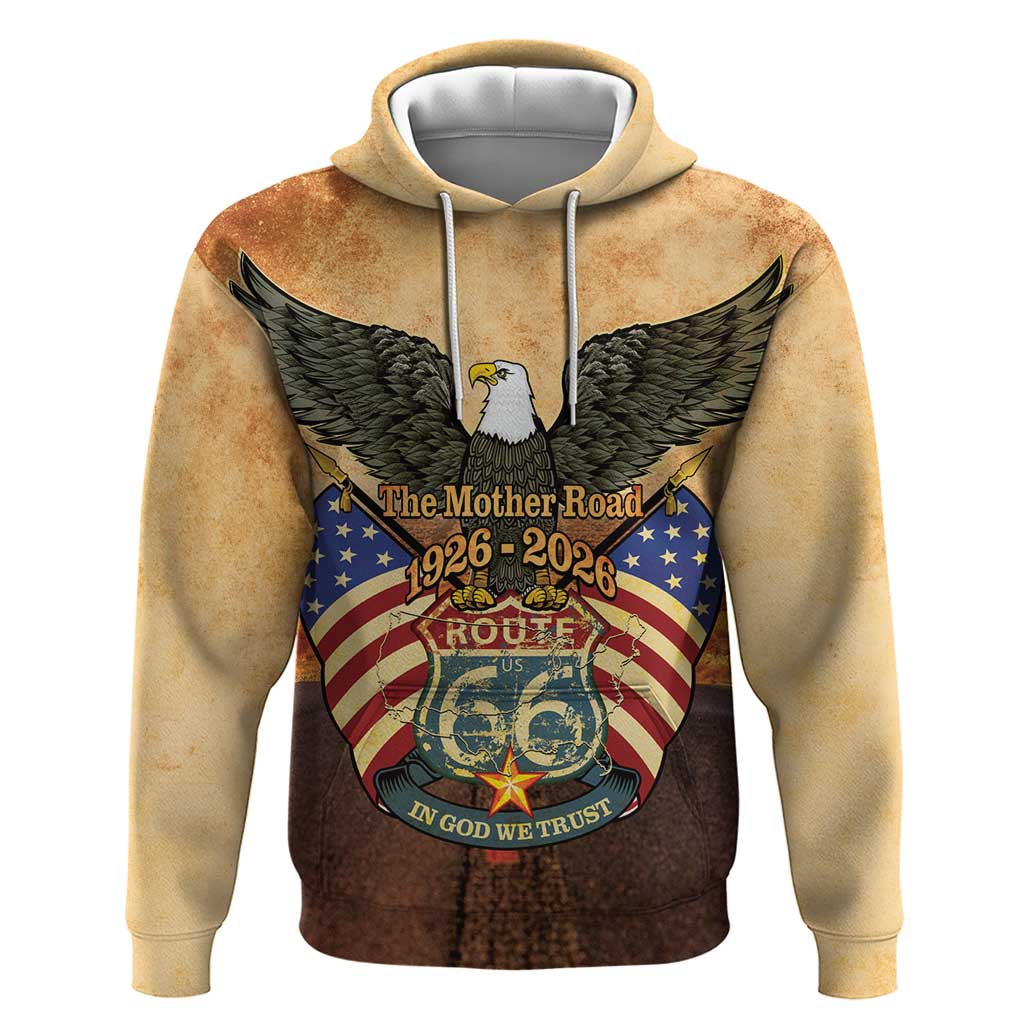 Route 66 Highway United States Hoodie Mother Road Happy 100th Anniversary Proud - Wonder Print Shop