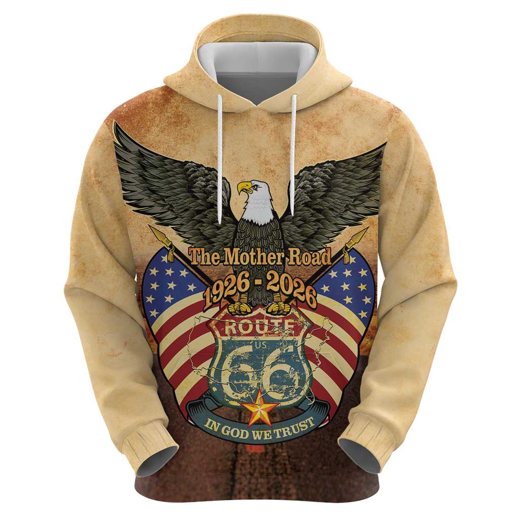 Route 66 Highway United States Hoodie Mother Road Happy 100th Anniversary Proud - Wonder Print Shop