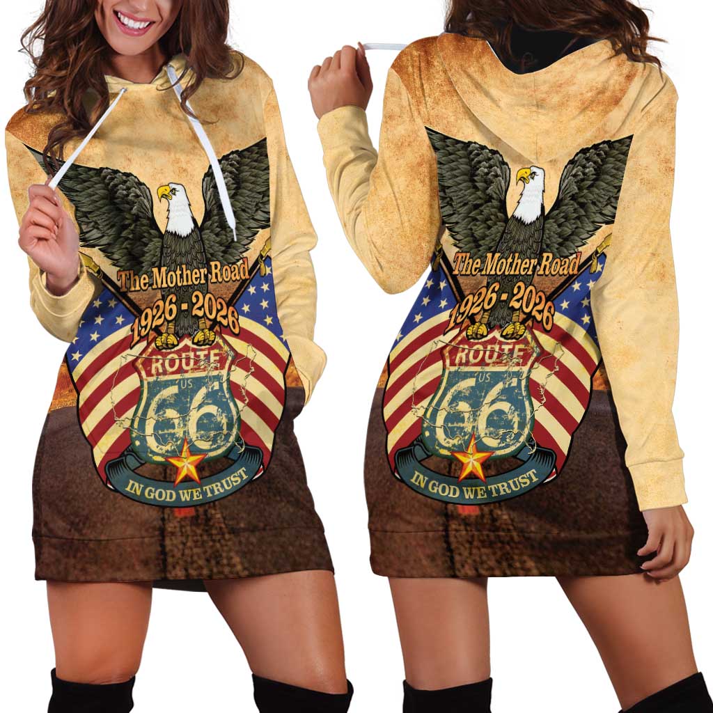 Route 66 Highway United States Hoodie Dress Mother Road Happy 100th Anniversary Proud - Wonder Print Shop
