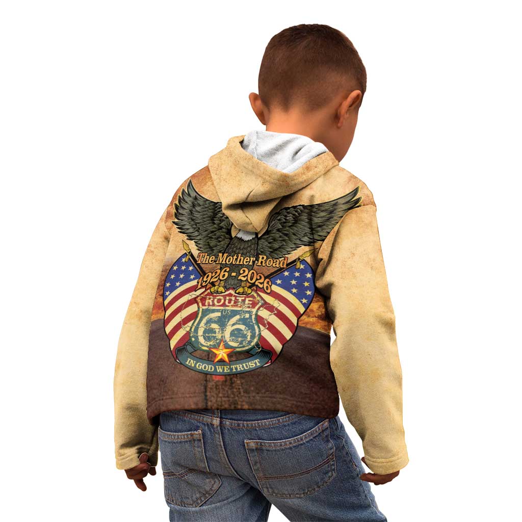 Route 66 Highway United States Kid Hoodie Mother Road Happy 100th Anniversary Proud - Wonder Print Shop