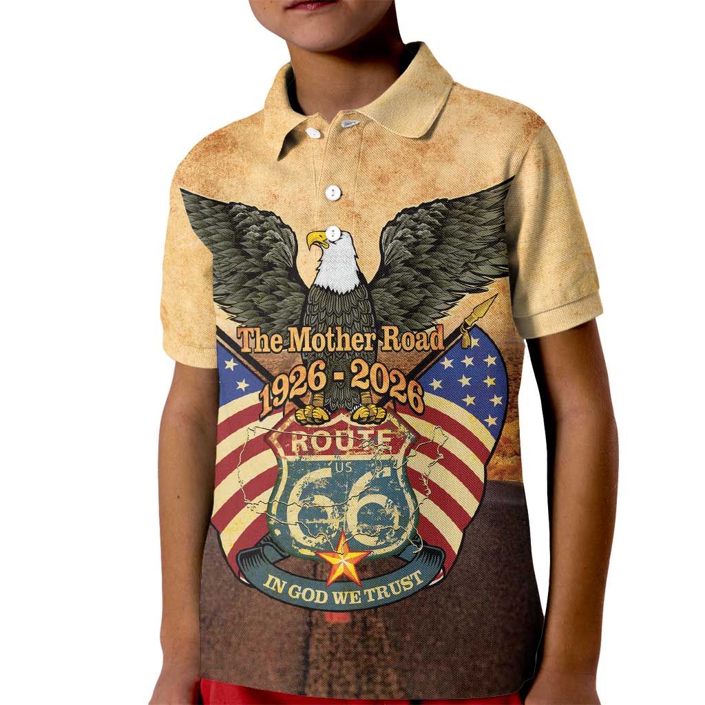 Route 66 Highway United States Kid Polo Shirt Mother Road Happy 100th Anniversary Proud - Wonder Print Shop