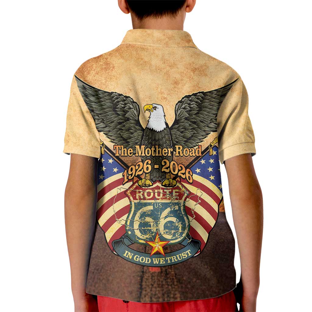 Route 66 Highway United States Kid Polo Shirt Mother Road Happy 100th Anniversary Proud - Wonder Print Shop