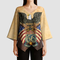 Route 66 Highway United States Kimono Sleeve Blouse Mother Road Happy 100th Anniversary Proud - Wonder Print Shop
