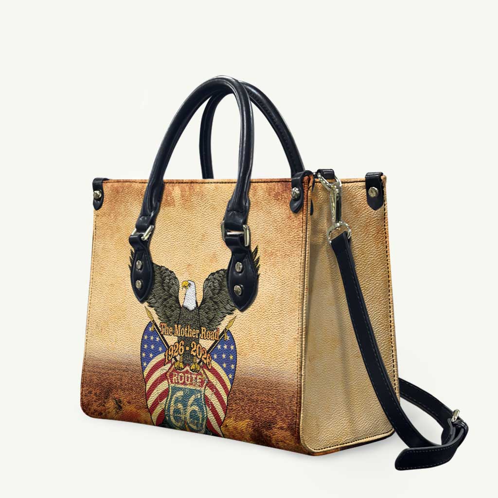 Route 66 Highway United States Leather Bag Mother Road Happy 100th Anniversary Proud - Wonder Print Shop