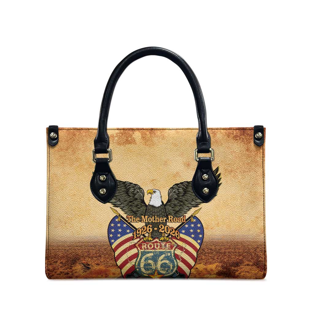 Route 66 Highway United States Leather Bag Mother Road Happy 100th Anniversary Proud - Wonder Print Shop